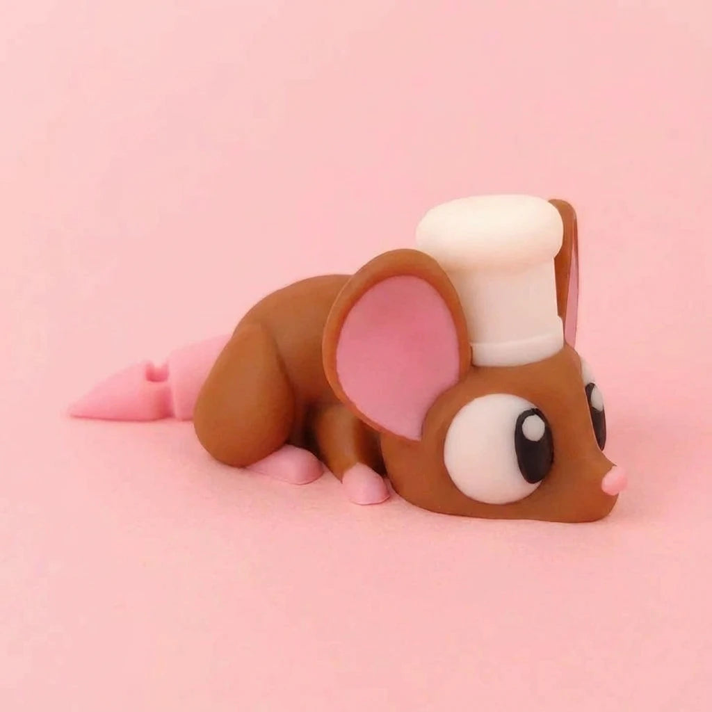 Bruno el Ratón Chef figura articulada sostenible | Wompy Pals