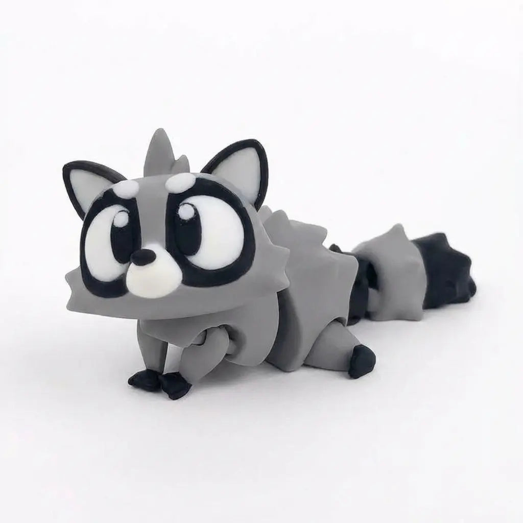 Rufi el Mapache Travieso figura articulada sostenible | Wompy Pals