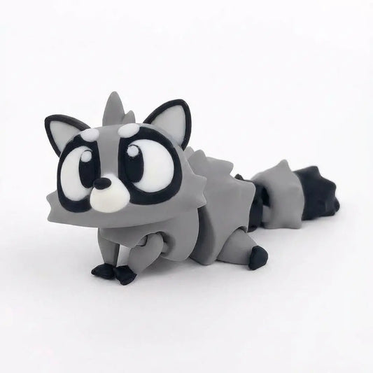 Rufi el Mapache Travieso figura articulada sostenible | Wompy Pals