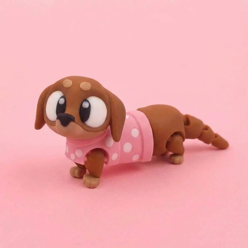 Teo el Perro Salchicha Aventurero figura articulada sostenible | Wompy Pals