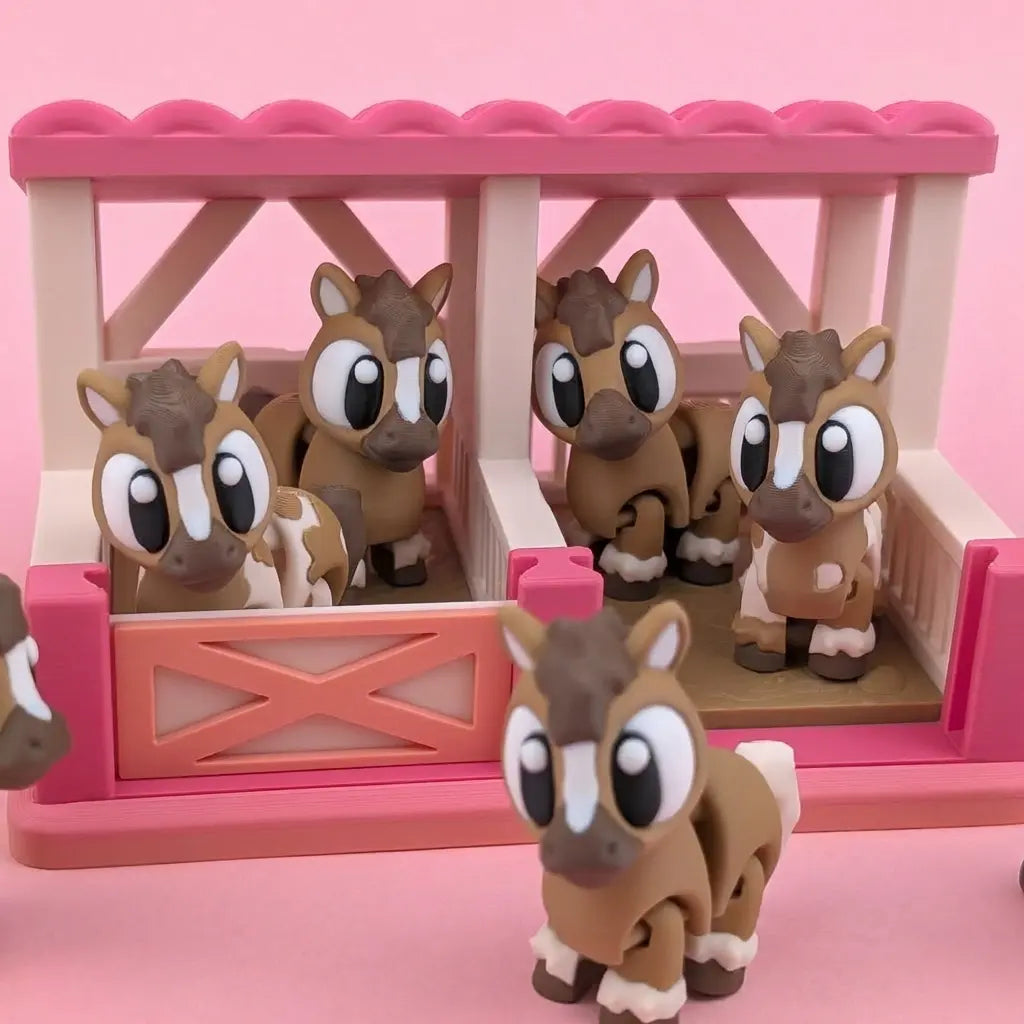 El Establo de los Caballitos playset juego simbólico | Wompy Pals