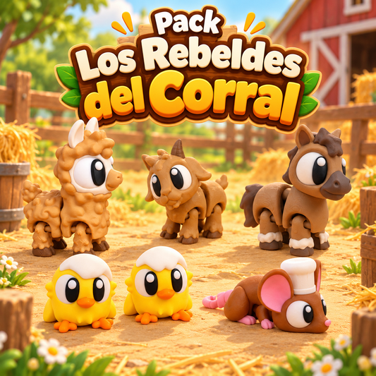 Los Rebeldes del Corral: pack Wompy Pals con Canela, Gala, Hero, Pío y Pa y Bruno.