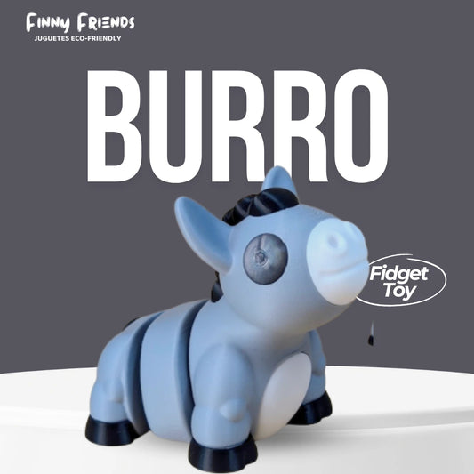 Burro articulado impreso en 3D – Figura sensorial ecológica de 17 cm para niños