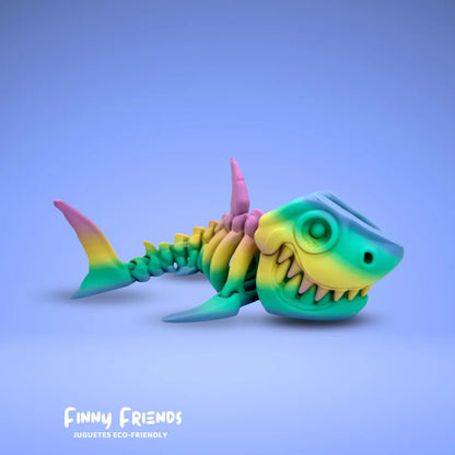 Figura 3D de Dinosaurio Tiburón vista lateral, juguete ecológico impreso en Mallorca