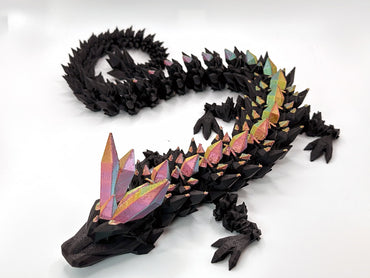 Dragón Cristal : Negro & Tricolor Seda