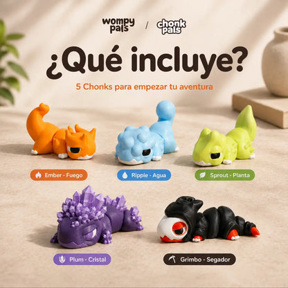 Pack Starter Chonk Pals set figuras PLA vegetal Mallorca