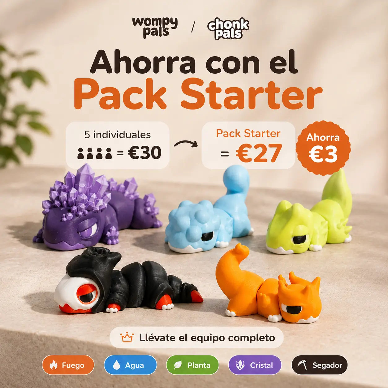 Pack Starter Chonk Pals figuras articuladas PLA España