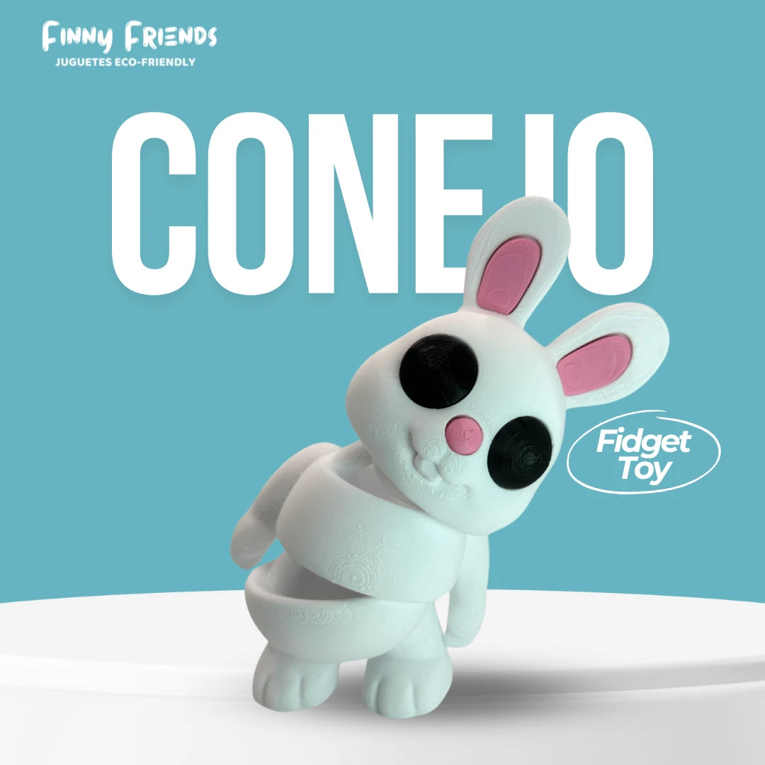 Conejo articulado 3D de PLA ecológico – Figura sensorial para niños y niñas