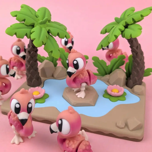 El Oasis de los Flamencos playset juego simbólico | Wompy Pals