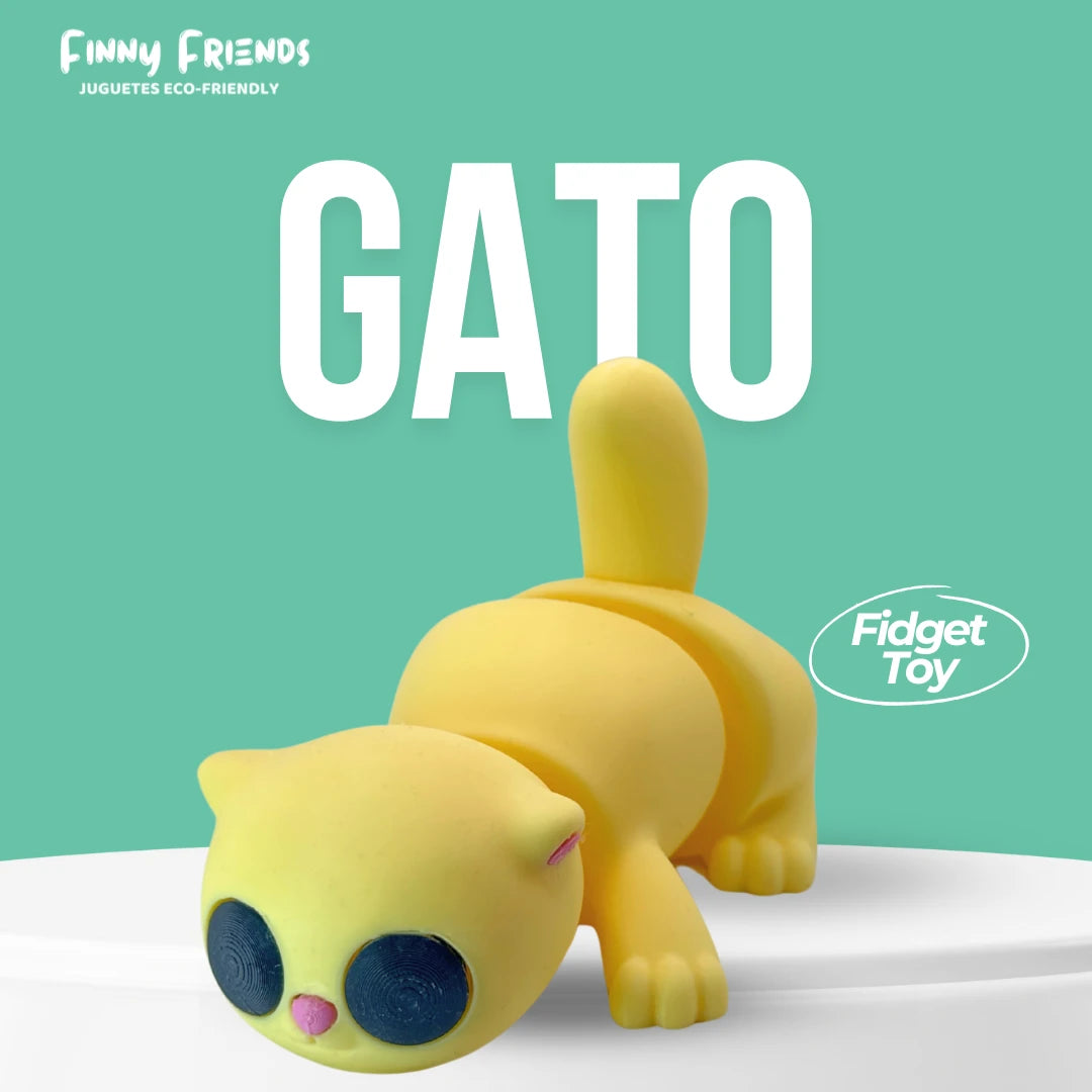 Figura de gato articulado impresa en 3D – Juguete sensorial