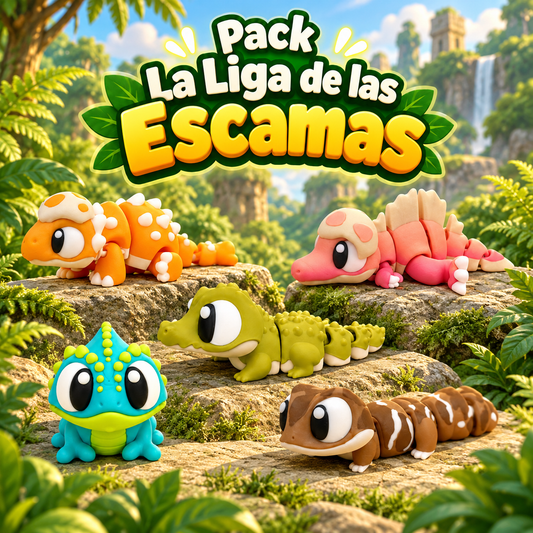 La Liga de las Escamas: pack Wompy Pals con Bombo, Nilo, Drilo, Cami y Geco.
