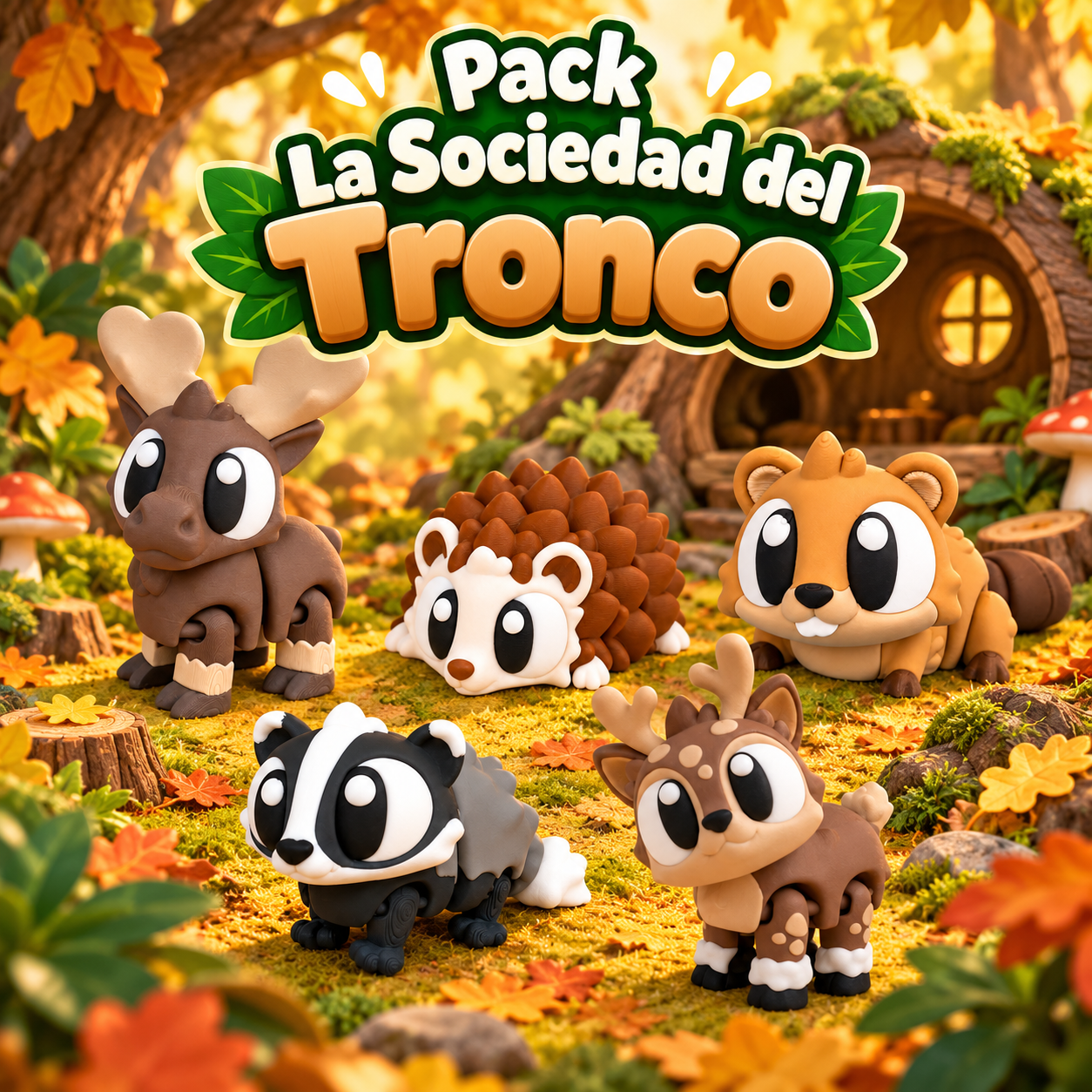 La Sociedad del Tronco: pack Wompy Pals con Bosco, Espi, Tronqui, Toby y Niko.