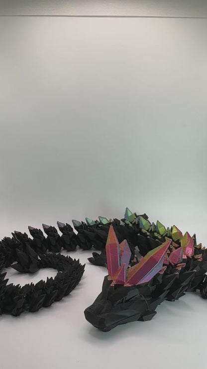 Dragón Cristal : Negro & Tricolor Seda