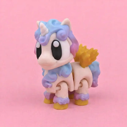 Luna la Unicornio Estelar figura articulada sostenible | Wompy Pals